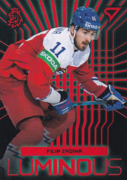 insert karta FILIP ZADINA 23-24 SZ Hokejové Česko Luminous Red číslo LS-27